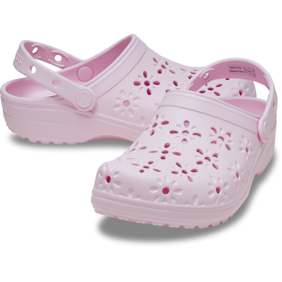 Classic Floral Cut-Out Clog - Pink Milk