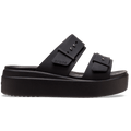 Brooklyn Buckle Low Wedge Sandal - Black