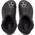 Baya Lined Fuzz-Strap Clog - Black / Black
