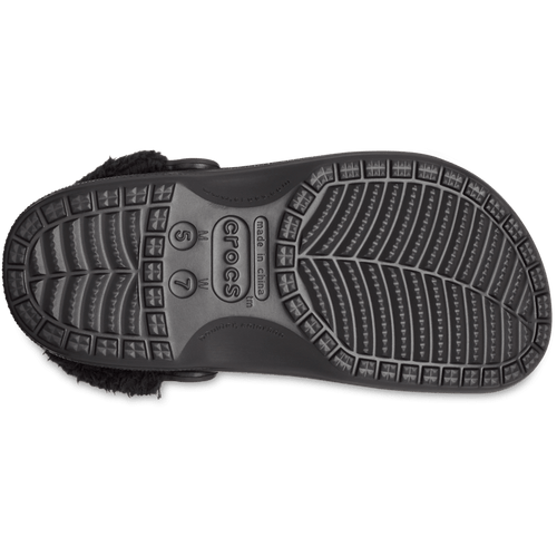 Baya Lined Fuzz-Strap Clog - Crocs