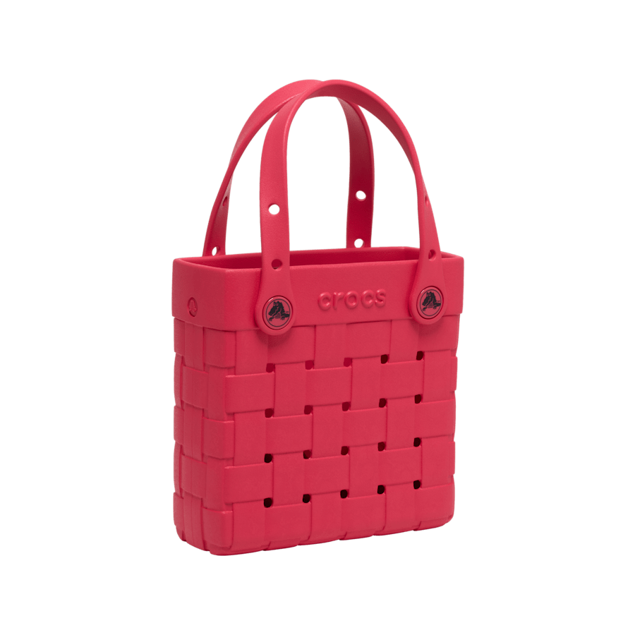 Small Basket Woven Tote - Digital Raspberry
