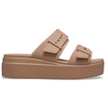 Brooklyn Buckle Low Wedge Sandal - Latte