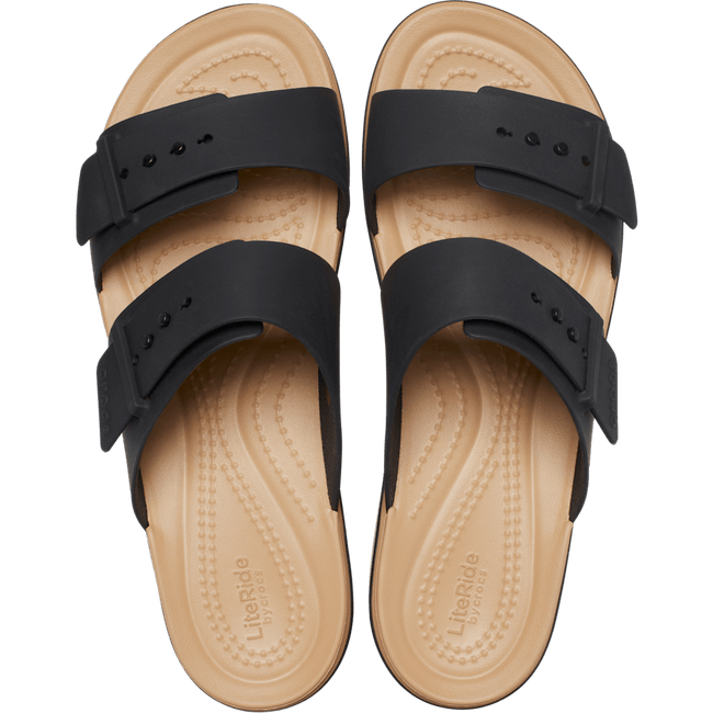 Brooklyn Buckle Low Wedge Matte Wrap Sandal