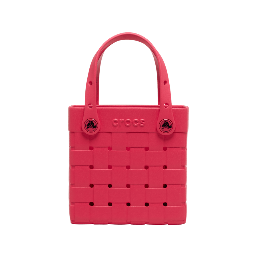 Small Basket Woven Tote - Digital Raspberry
