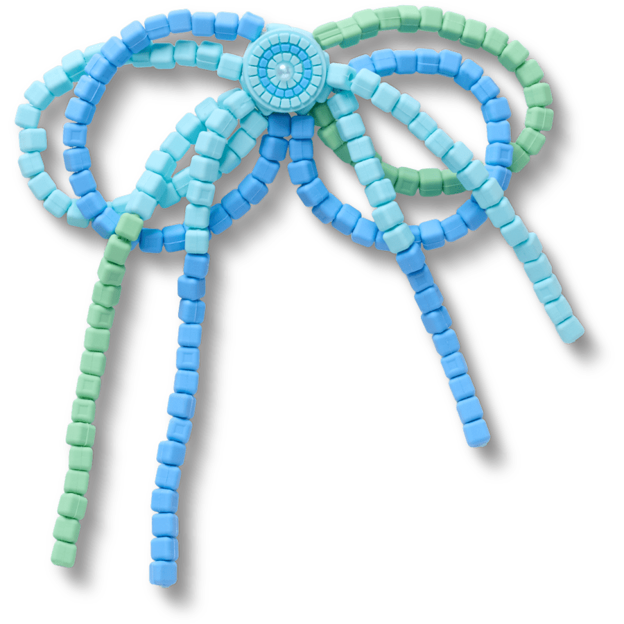 Blue and Green Beaded Bow