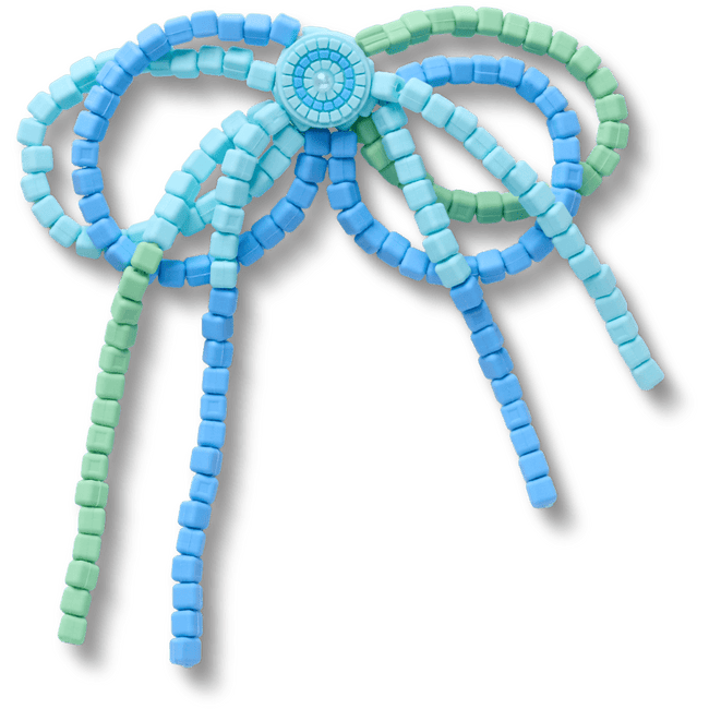 Blue and Green Beaded Bow