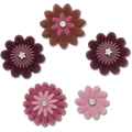 Pink Velvet Flower 5 Pack