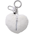 Checkered Heart Bag Charm - Black / Multi