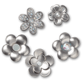 Monochrome Slvr Flwrs 5 Pack