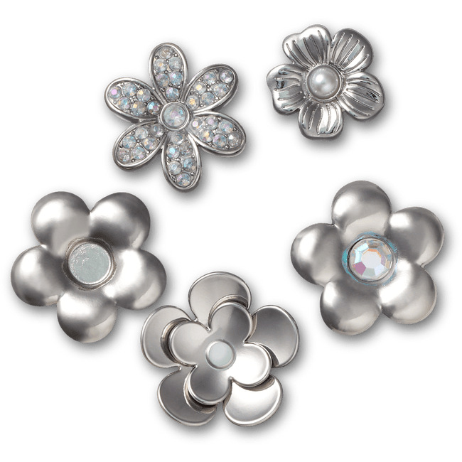 Monochrome Slvr Flwrs 5 Pack
