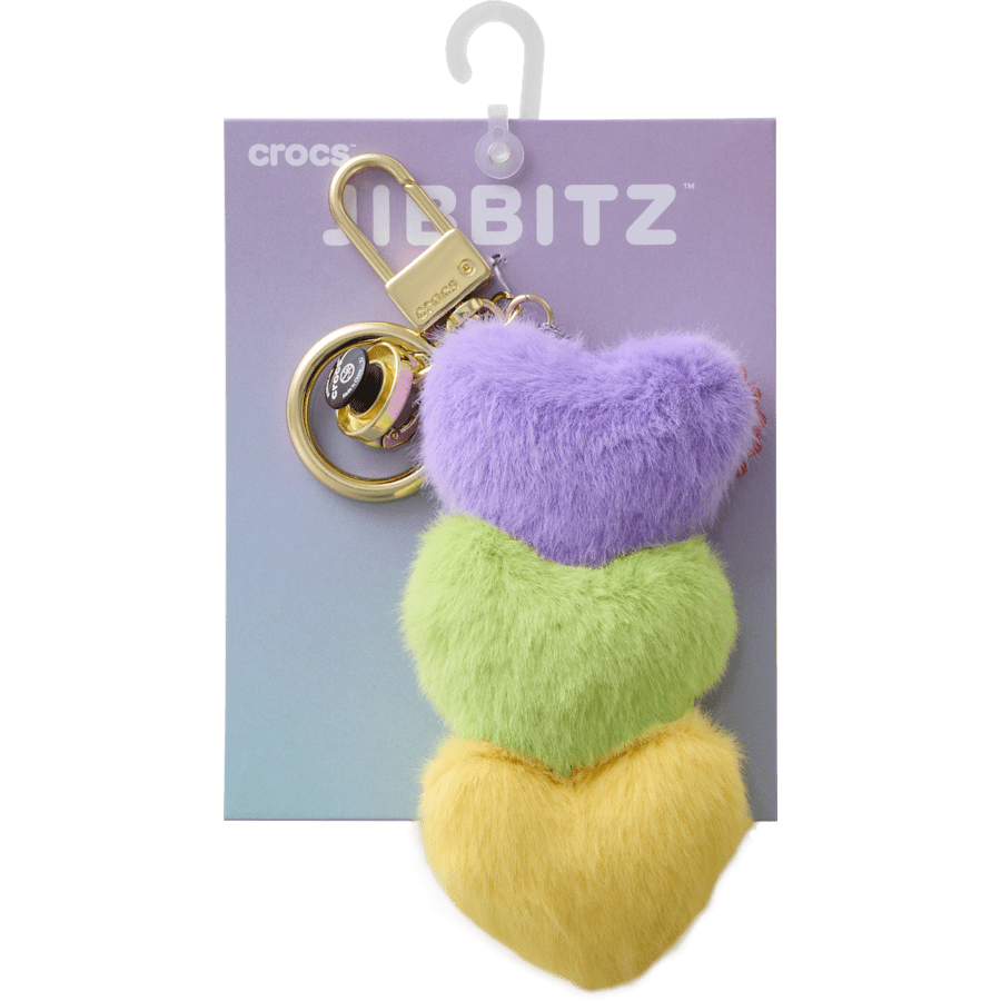 Triple Heart Bag Charm - Purple / Multi