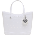 Checkered Heart Bag Charm - Black / Multi