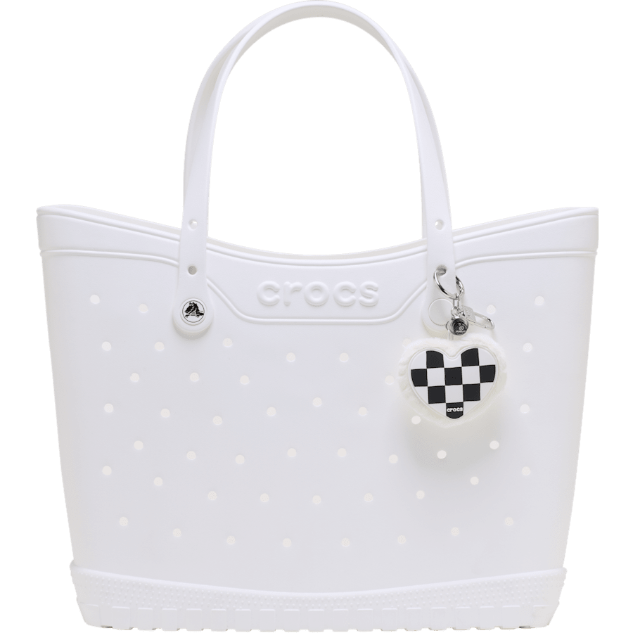 Checkered Heart Bag Charm - Black / Multi