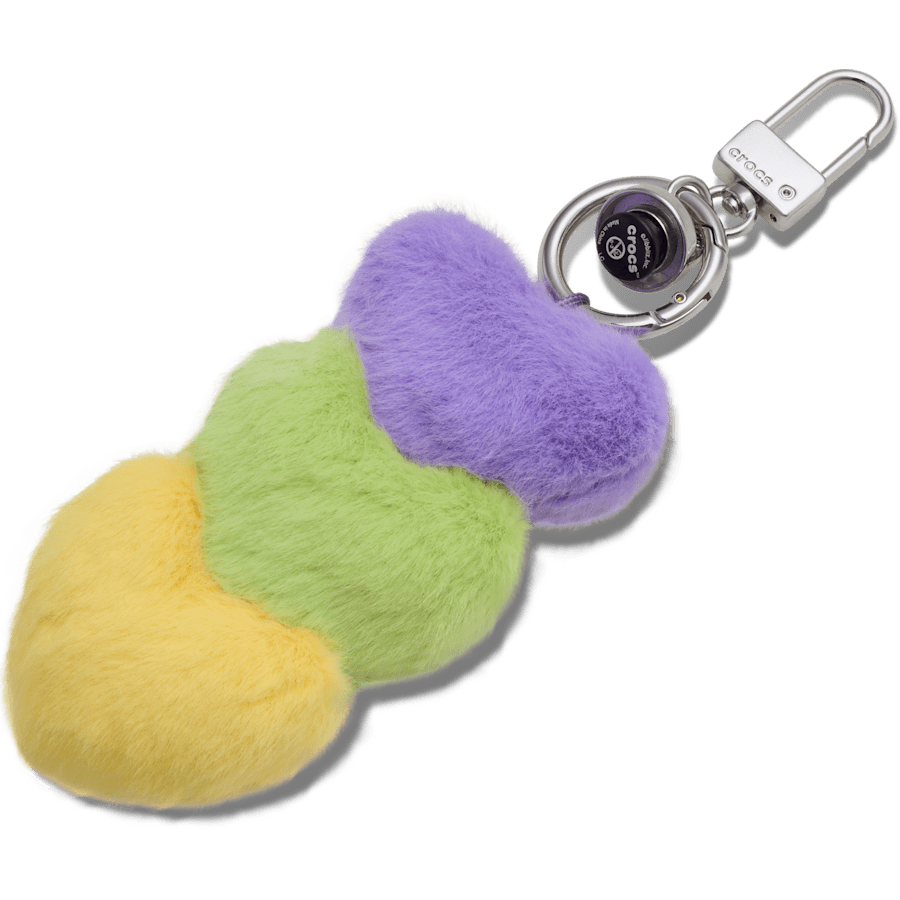Triple Heart Bag Charm - Purple / Multi