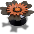 Faux Leathe r Brown Flower