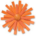 Faux Leathe r Orange Flower