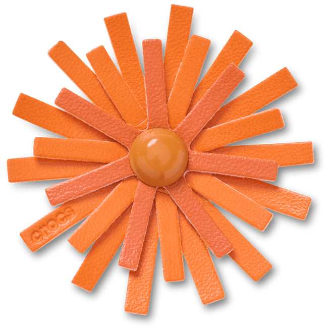 Faux Leathe r Orange Flower
