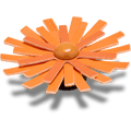 Faux Leathe r Orange Flower