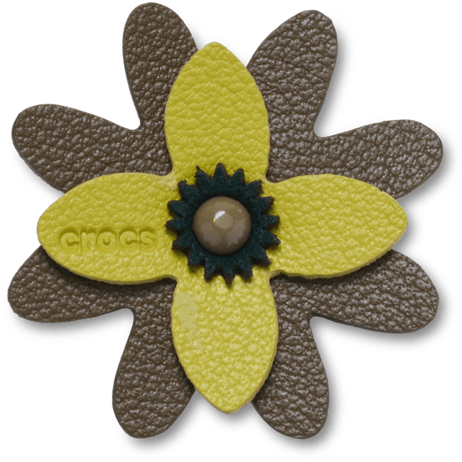 Faux Leathe r Green Flower