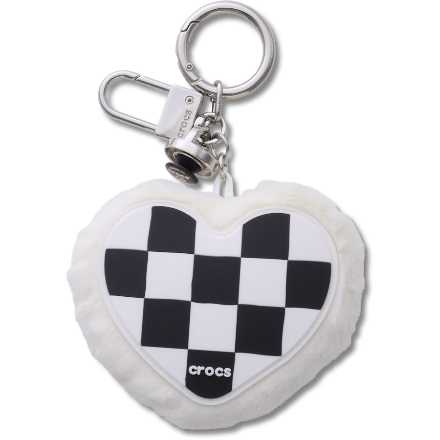 Checkered Heart Bag Charm