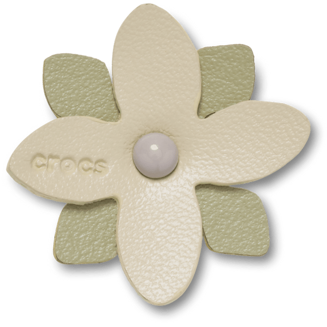 Faux Leathe r Tac Green Flower