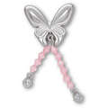 Silver Beaded Meta Butterfly