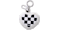 Checkered Heart Bag Charm - Black / Multi