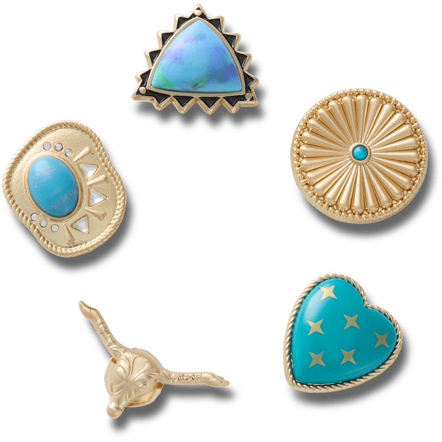 Gold Turquoise Western 5 Pack