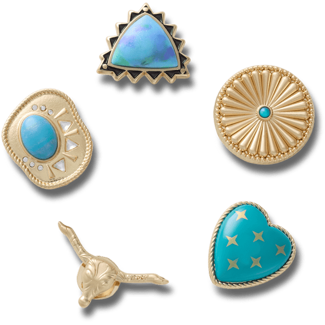 Gold Turquoise Western 5 Pack