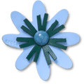 Faux Leathe r Blue Flower